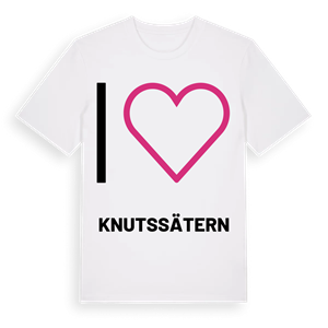 Jag älskar Knutssätern t-shirt stort tryck – ekologisk bomull t-shirt från PinShirt