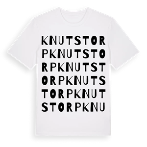 Knutstorp ordlek t-shirt – ekologisk bomull t-shirt från PinShirt