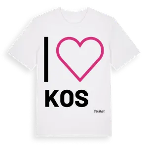Jag älskar Kos t-shirt stort tryck – ekologisk bomull t-shirt från Pinshirt