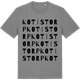 Mid Heather Gray t-shirt med Kotistorp ordlek t-shirt