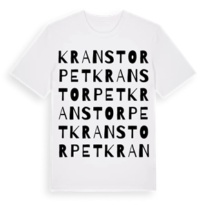 Kranstorpet ordlek t-shirt – ekologisk bomull t-shirt från Pinshirt