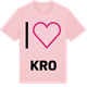 Pink Cotton t-shirt med Jag älskar Kro t-shirt stort tryck