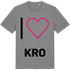Mid Heather Gray t-shirt med Jag älskar Kro t-shirt stort tryck