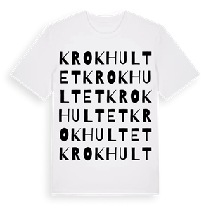 Krokhultet ordlek t-shirt – ekologisk bomull t-shirt från Pinshirt