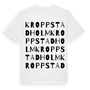 Kroppstadholm ordlek t-shirt – ekologisk bomull t-shirt från Pinshirt