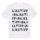 White t-shirt med Kulltäppan ordlek t-shirt