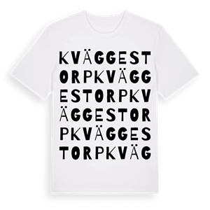 Kväggestorp ordlek t-shirt – ekologisk bomull t-shirt från PinShirt