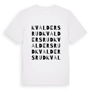 Kvaldersrud ordlek t-shirt – ekologisk bomull t-shirt från PinShirt