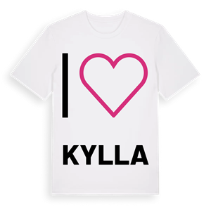Jag älskar Kylla t-shirt stort tryck – ekologisk bomull t-shirt från PinShirt