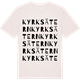 Vintage White t-shirt med Kyrksätern ordlek t-shirt