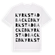 White t-shirt med Kyrkstadbacken ordlek t-shirt