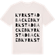 Vintage White t-shirt med Kyrkstadbacken ordlek t-shirt