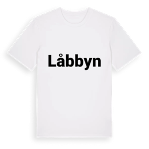 Låbbyn fetstil t-shirt – ekologisk bomull t-shirt från PinShirt