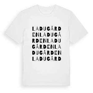 Ladugården ordlek t-shirt – ekologisk bomull t-shirt från PinShirt