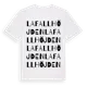 White t-shirt med Lafallhöjden ordlek t-shirt