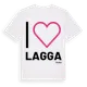 White t-shirt med Jag älskar Lagga t-shirt stort tryck