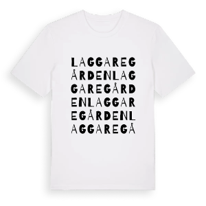 Laggaregården ordlek t-shirt – ekologisk bomull t-shirt från PinShirt