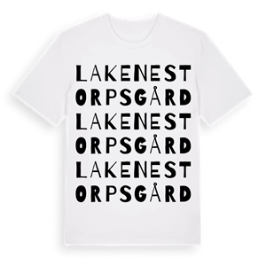 Lakenestorps gård ordlek t-shirt – ekologisk bomull t-shirt från Pinshirt