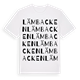 White t-shirt med Lämbacken ordlek t-shirt