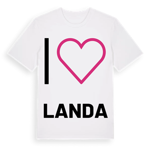 Jag älskar Landa t-shirt stort tryck – ekologisk bomull t-shirt från PinShirt