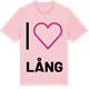 Pink Cotton t-shirt med Jag älskar Lång t-shirt stort tryck