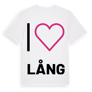 Jag älskar Lång t-shirt stort tryck – ekologisk bomull t-shirt från PinShirt