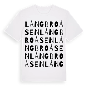 Långbroåsen ordlek t-shirt – ekologisk bomull t-shirt från PinShirt
