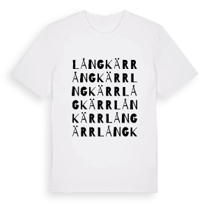 Långkärr ordlek t-shirt – ekologisk bomull t-shirt från PinShirt