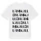 White t-shirt med Långkullen ordlek t-shirt