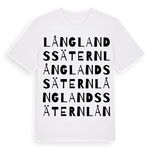 Långlandssätern ordlek t-shirt – ekologisk bomull t-shirt från PinShirt