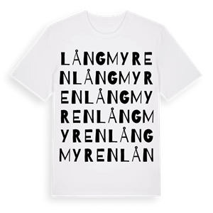 Långmyren ordlek t-shirt – ekologisk bomull t-shirt från PinShirt