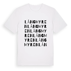 Långmyren ordlek t-shirt – ekologisk bomull t-shirt från PinShirt