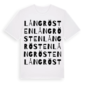 Långrösten ordlek t-shirt – ekologisk bomull t-shirt från PinShirt
