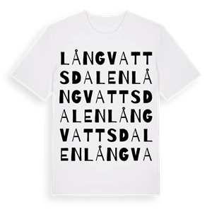 Långvattsdalen ordlek t-shirt – ekologisk bomull t-shirt från Pinshirt