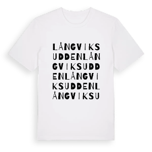 Långviksudden ordlek t-shirt – ekologisk bomull t-shirt från PinShirt