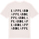 Vintage White t-shirt med Lappland ordlek t-shirt