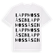 White t-shirt med Lappmossåsen ordlek t-shirt