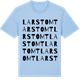 Blue Soul t-shirt med Larstomt ordlek t-shirt