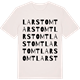 Vintage White t-shirt med Larstomt ordlek t-shirt