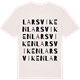 Vintage White t-shirt med Larsviken ordlek t-shirt