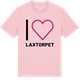 Pink Cotton t-shirt med Jag älskar Laxtorpet t-shirt stort tryck
