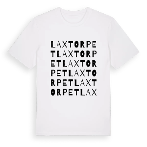 Laxtorpet ordlek t-shirt – ekologisk bomull t-shirt från PinShirt