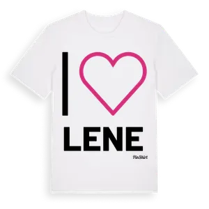 Jag älskar Lene t-shirt stort tryck – ekologisk bomull t-shirt från Pinshirt