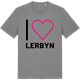 Mid Heather Gray t-shirt med Jag älskar Lerbyn t-shirt stort tryck