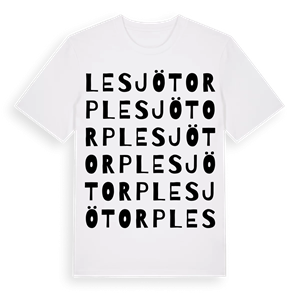 Lesjötorp ordlek t-shirt – ekologisk bomull t-shirt från PinShirt