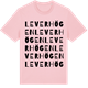 Pink Cotton t-shirt med Leverhögen ordlek t-shirt