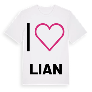 Jag älskar Lian t-shirt stort tryck – ekologisk bomull t-shirt från PinShirt