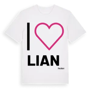 Jag älskar Lian t-shirt stort tryck – ekologisk bomull t-shirt från Pinshirt