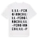 White t-shirt med Lill-Pergården ordlek t-shirt