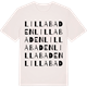 Vintage White t-shirt med Lilla Baden ordlek t-shirt